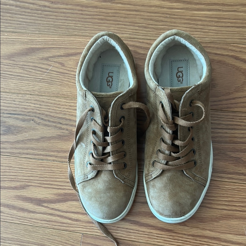 UGG Women's Tan Suede Lace-Up Sneakers